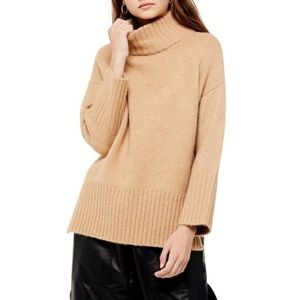 TopShop Camel Ribbed Turtleneck Knit Sweater. Great condition! Perfect for fall
